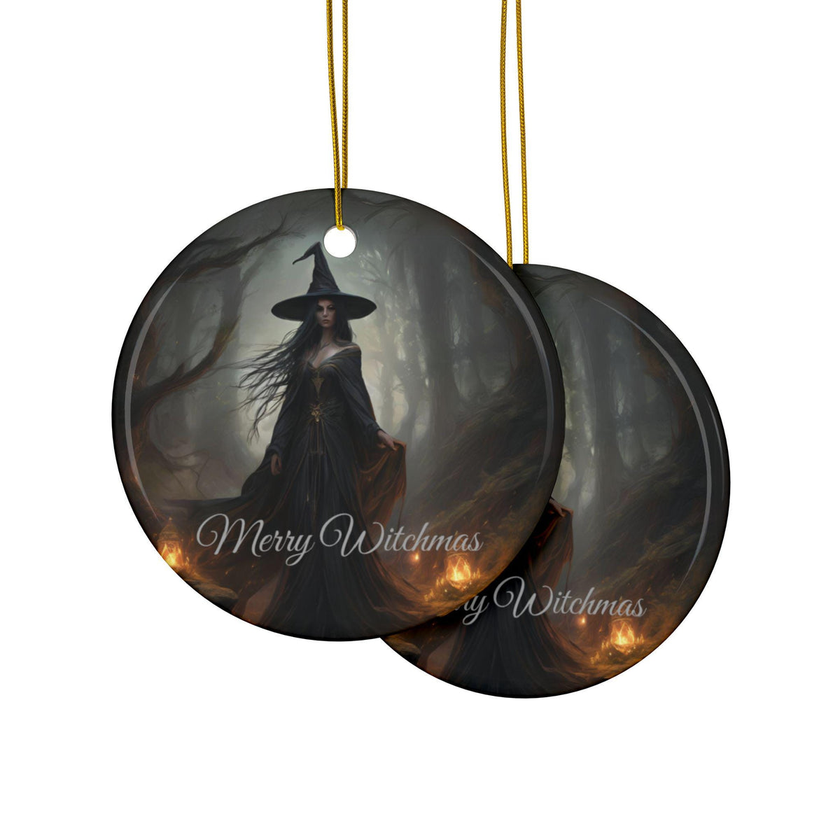 Dark Cottagecore Personalized Gift for Witch Gothmas Merry Witchmas Holiday Ornament Witchy Yule Christmas Season Cool Yule Pagan Decor