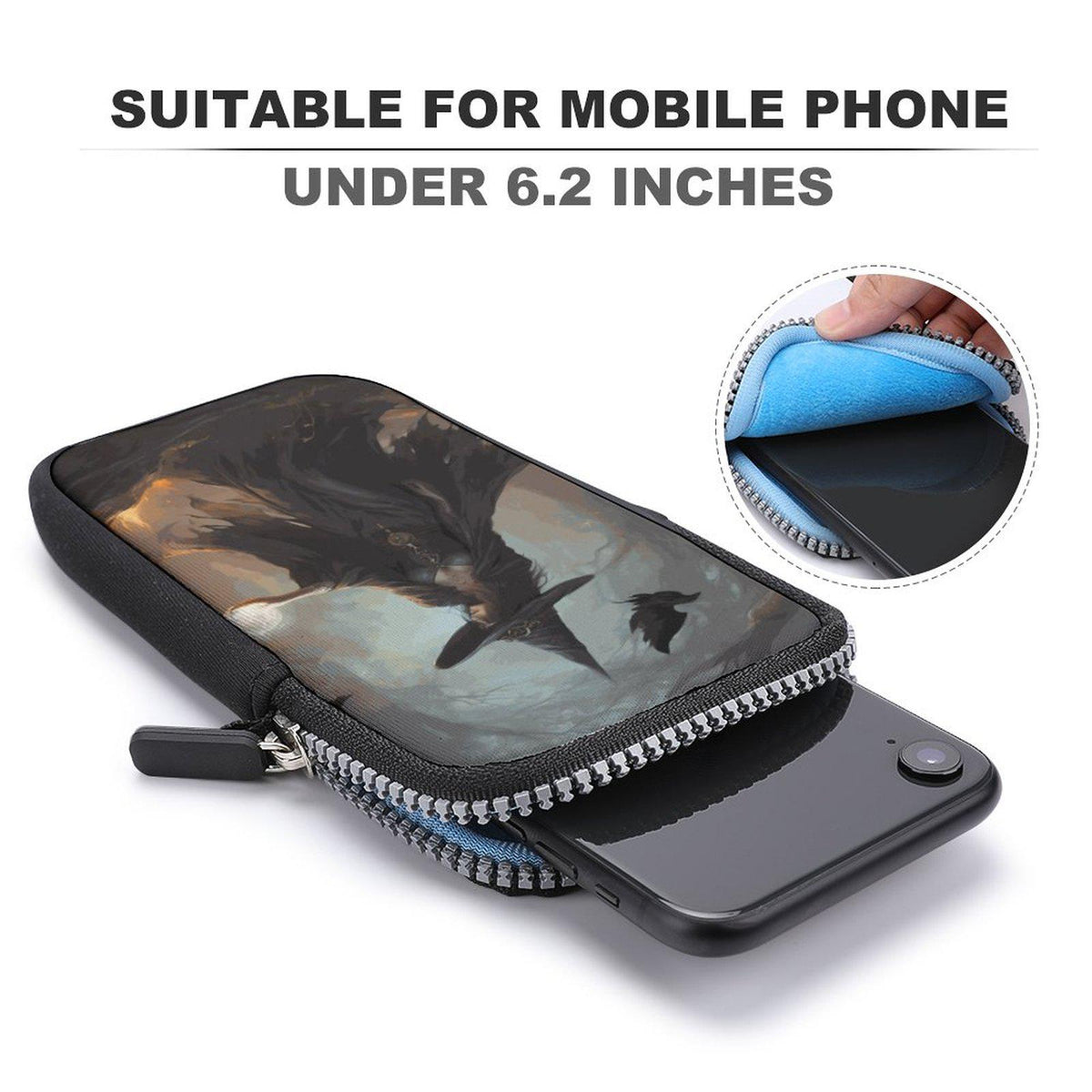 Mystical Witch Cell Phone Crossbody Pouch Personalization Option