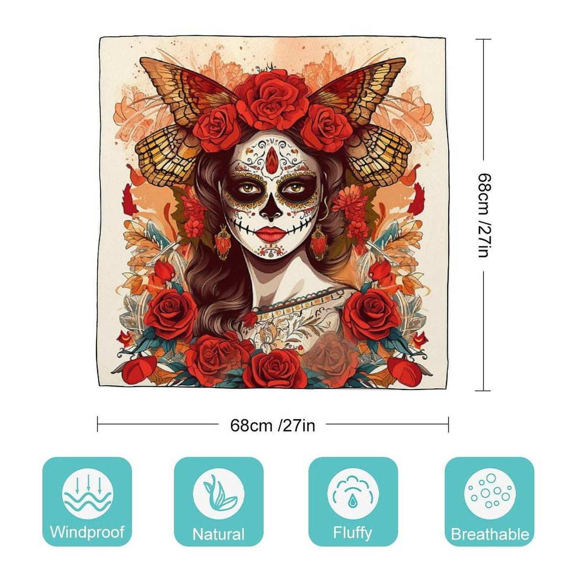 Day of the Dead Sugar Skull Bandana