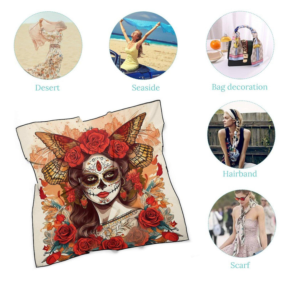 Day of the Dead Sugar Skull Bandana