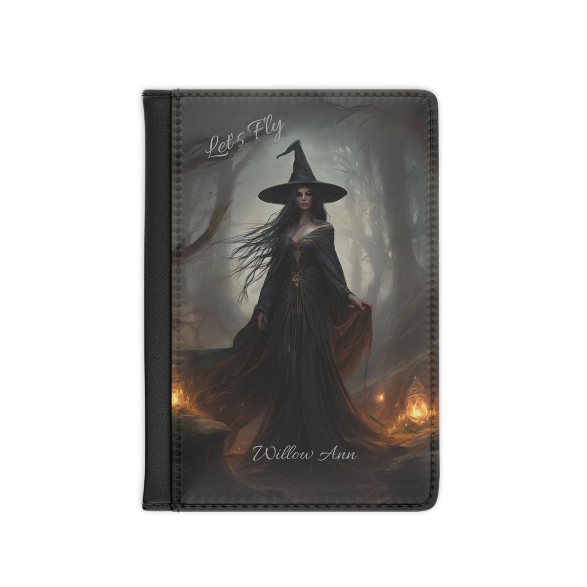 Gift Idea for Witchy Traveler Birthday Graduation Retirement Passport Cover: Black Cat Boho Witches Travel Accessory for Sister in Law Gift