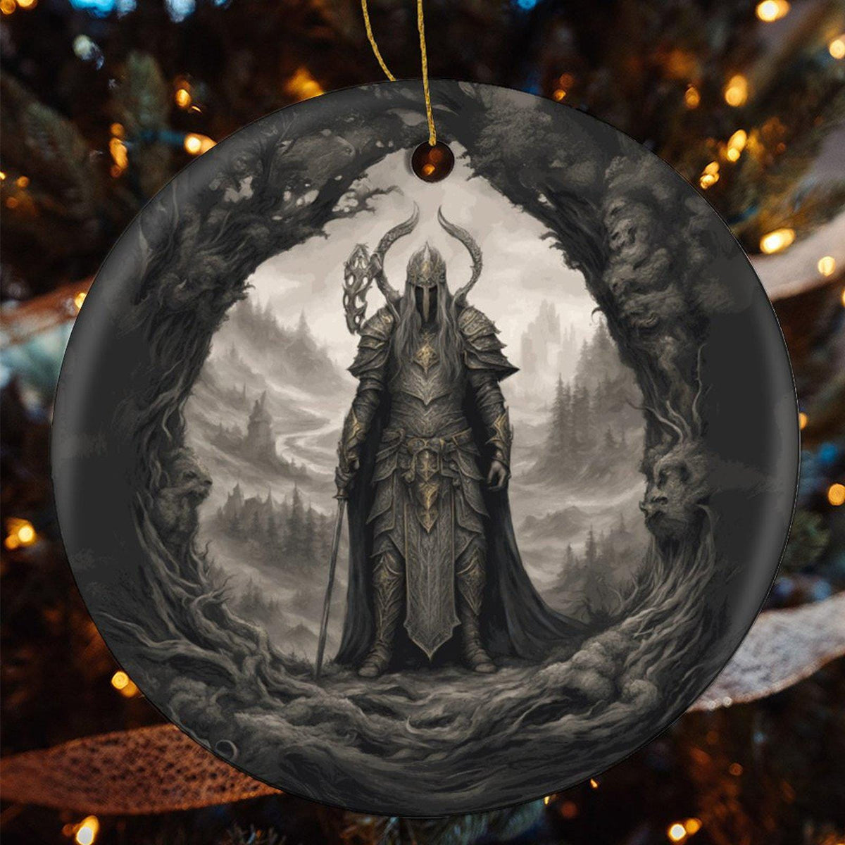 Great Gift Idea for Gamer Elden Ring Warrior King Christmas Season Ornament Dark Souls Gothic Video Game Decor Gift for Son for the Holidays