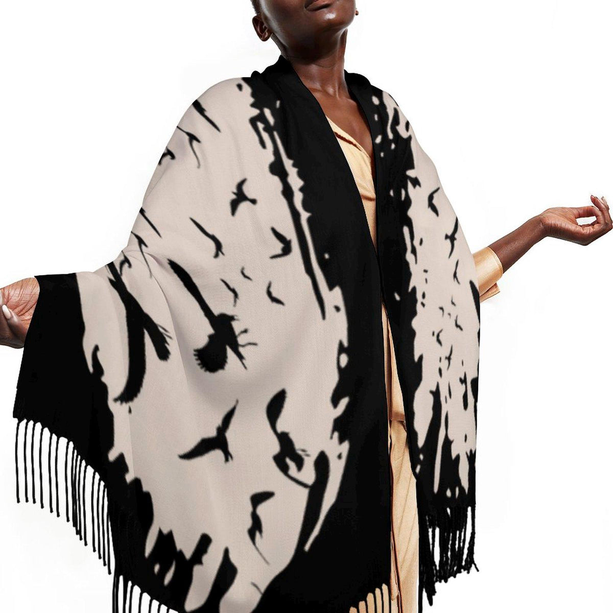 Goth Winter Murder of Crows Wiccan Cape Raven Witch Gift Shawl Wrap Witchy Alt Clothing Flock of Birds Gothic Accessories Pagan Gift for Her