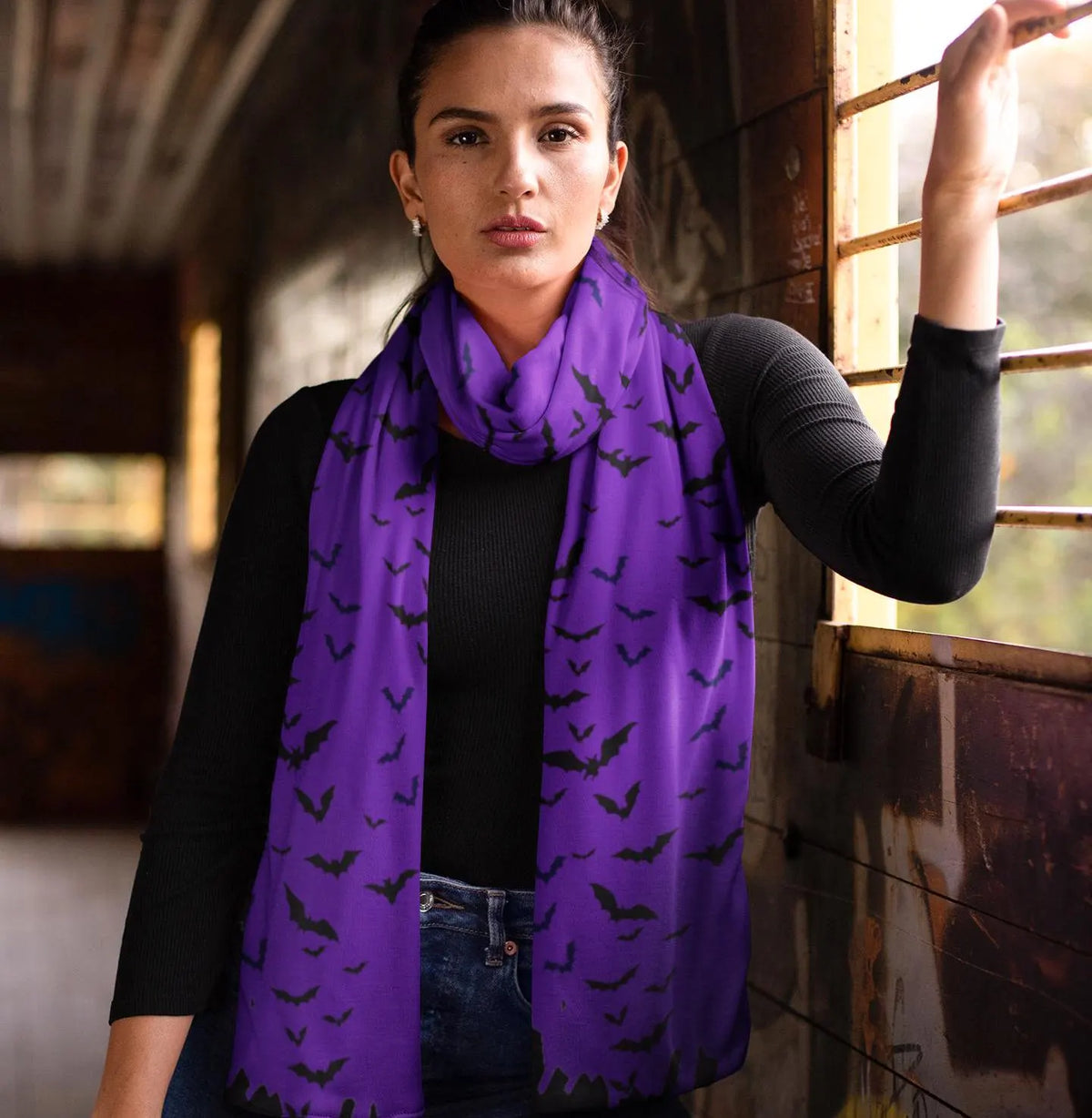 Fall Host Gift Idea for Halloween Pagan Bat Scarf Gift for Sister Dead Poets Society Wrap Goth Merch for the Holidays Witchy Bat Shawl Wrap