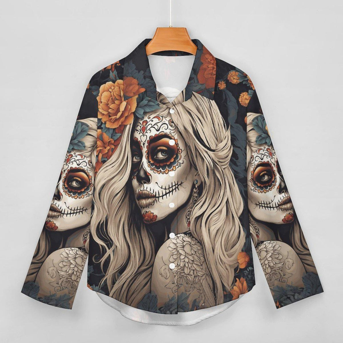 Perfect Halloween Trick or Treat Shirt for Mom Day of the Dead Womens Sugar Skull