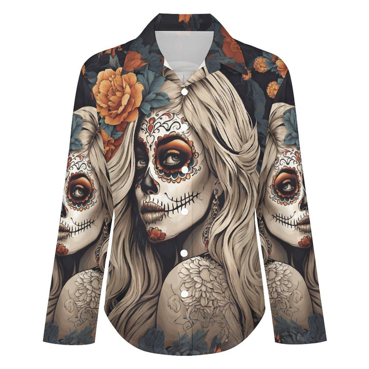 Perfect Halloween Trick or Treat Shirt for Mom Day of the Dead Womens Sugar Skull