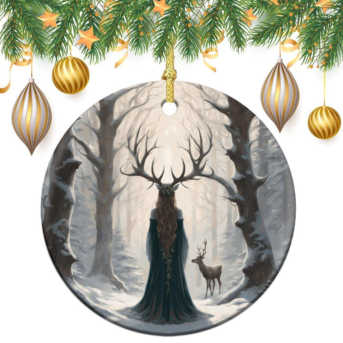 Witchy Gift Idea for Coworker Yuletide Pagan Ornament for Winter Solstice Decor Idea Gift for Mom Bestie Cottagecore Holiday Christmas Decor