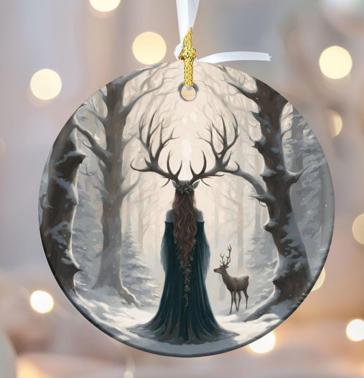 Witchy Gift Idea for Coworker Yuletide Pagan Ornament for Winter Solstice Decor Idea Gift for Mom Bestie Cottagecore Holiday Christmas Decor