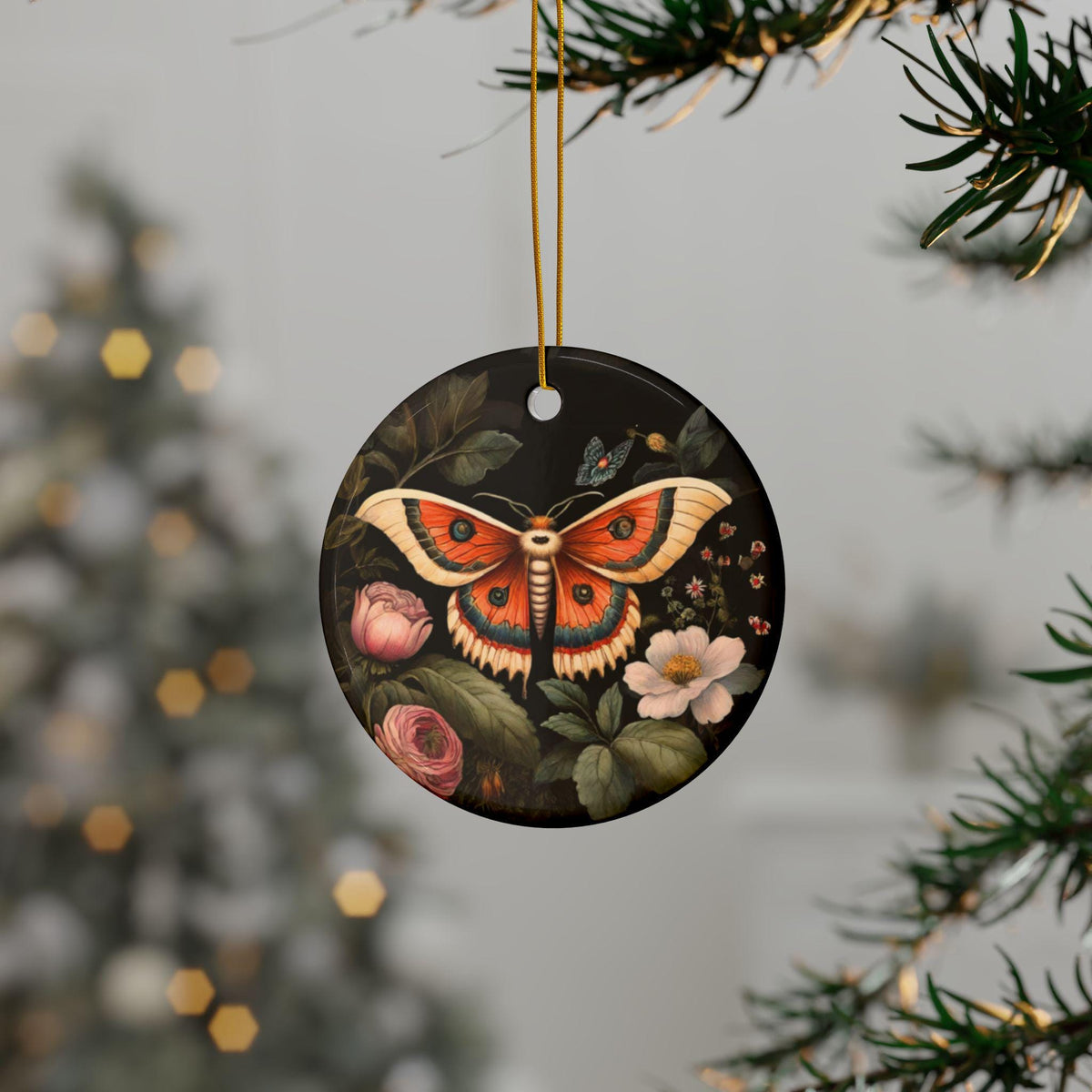 Cottagecore Lunamoth Blessed Yule Ornament