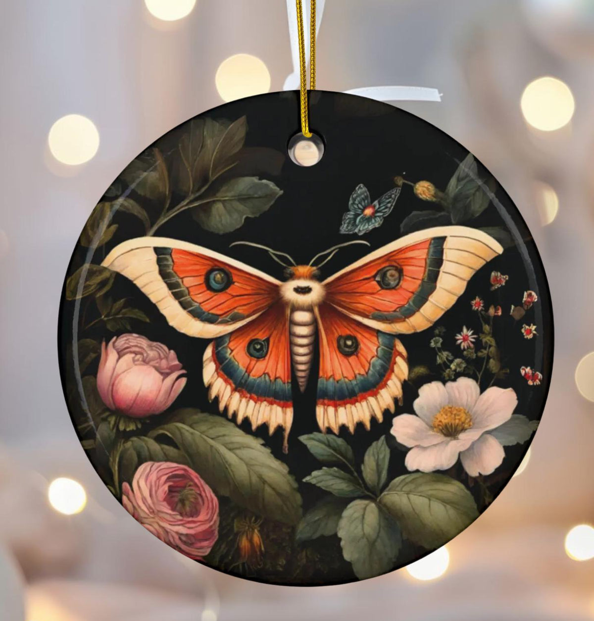 Cottagecore Lunamoth Blessed Yule Ornament
