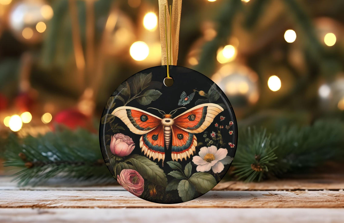 Cottagecore Lunamoth Blessed Yule Ornament