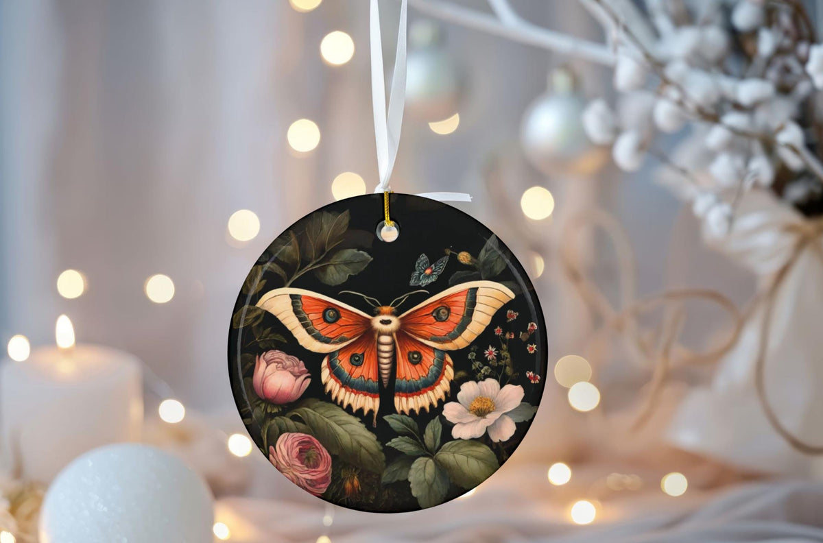 Cottagecore Lunamoth Blessed Yule Ornament
