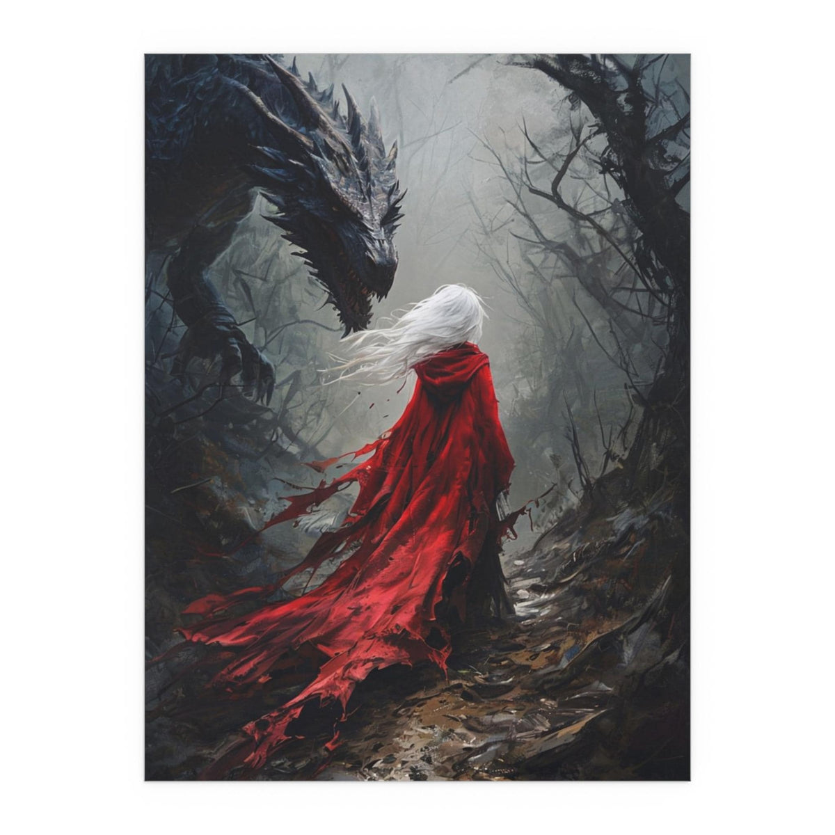 Manon and Dragon Silk Poster: Throne of Glass Inspired Fantasy Art Fierce Artwork Sarah J. Maas Acotar Merch Book Nook Booktok Literary Gift
