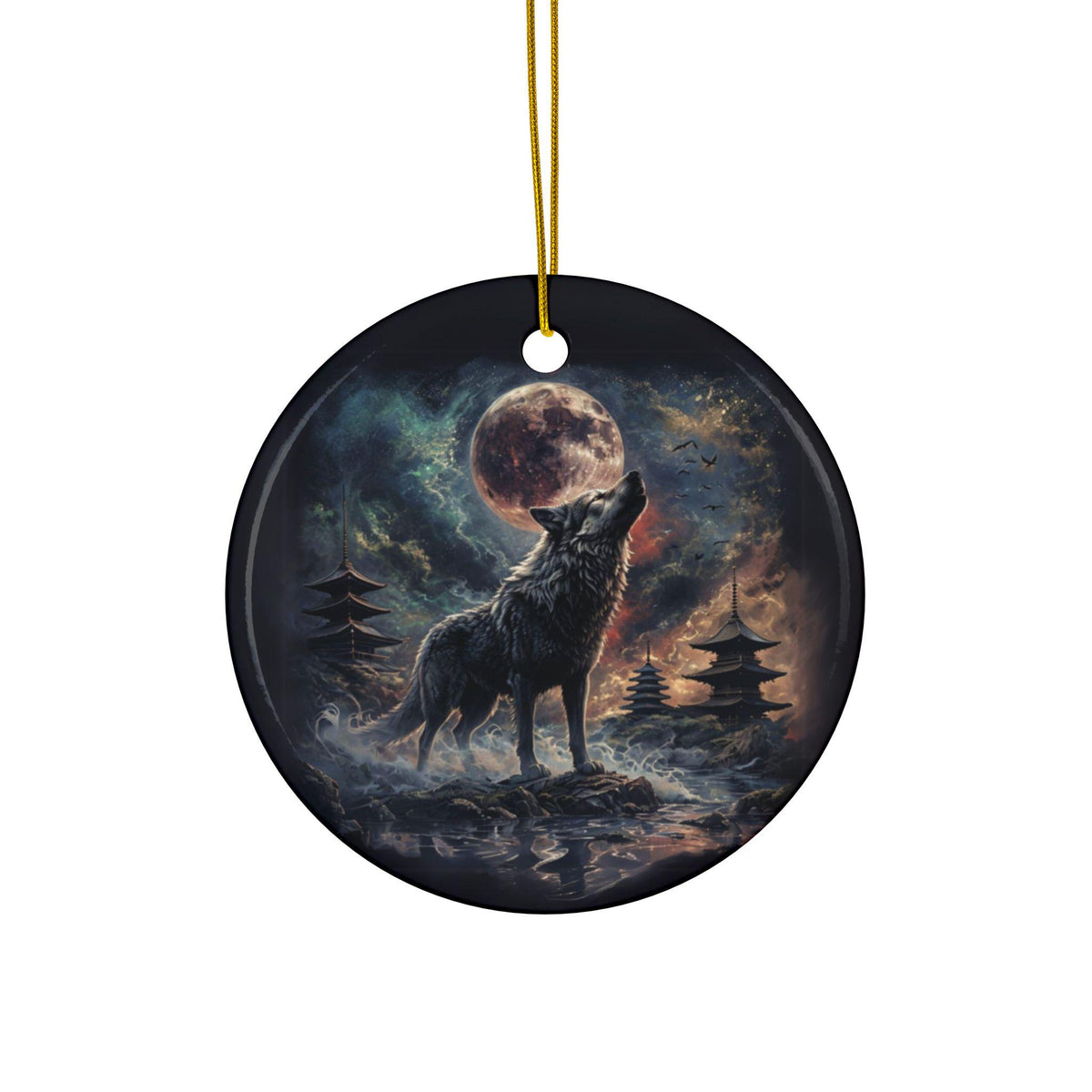 Viking Norse Gift Idea for Pagan Bestie Yule Gift for the Holidays Wolf Christmas Ornament for Dad Spirit Animal Totem Yule Christmas Gift