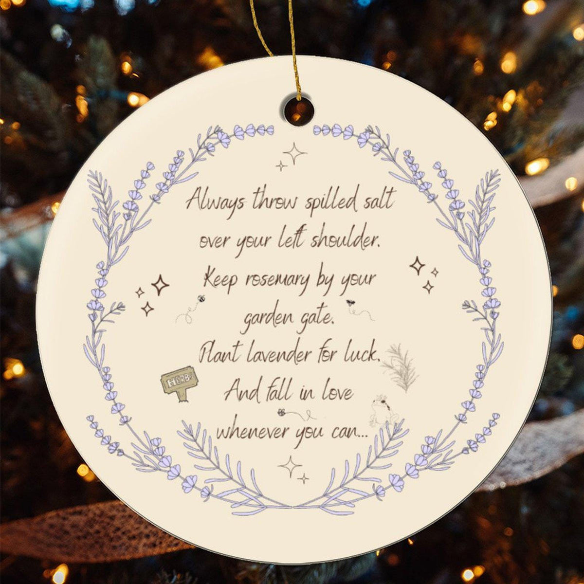 Perfect Gift for Practical Magic Enthusiast Spell Ornament Witchy Gift for the Holidays Witchy Pagan Winter Solstice Gift for Witch Bestie