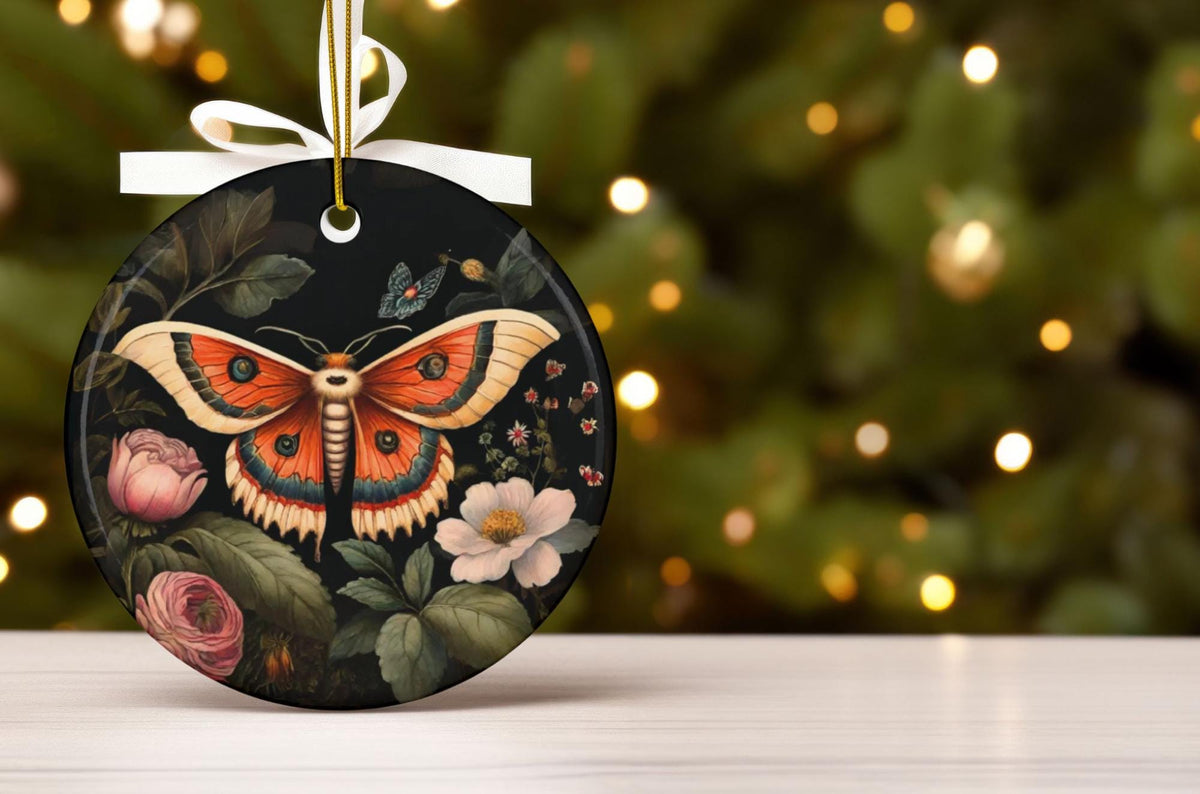 Cottagecore Lunamoth Blessed Yule Ornament