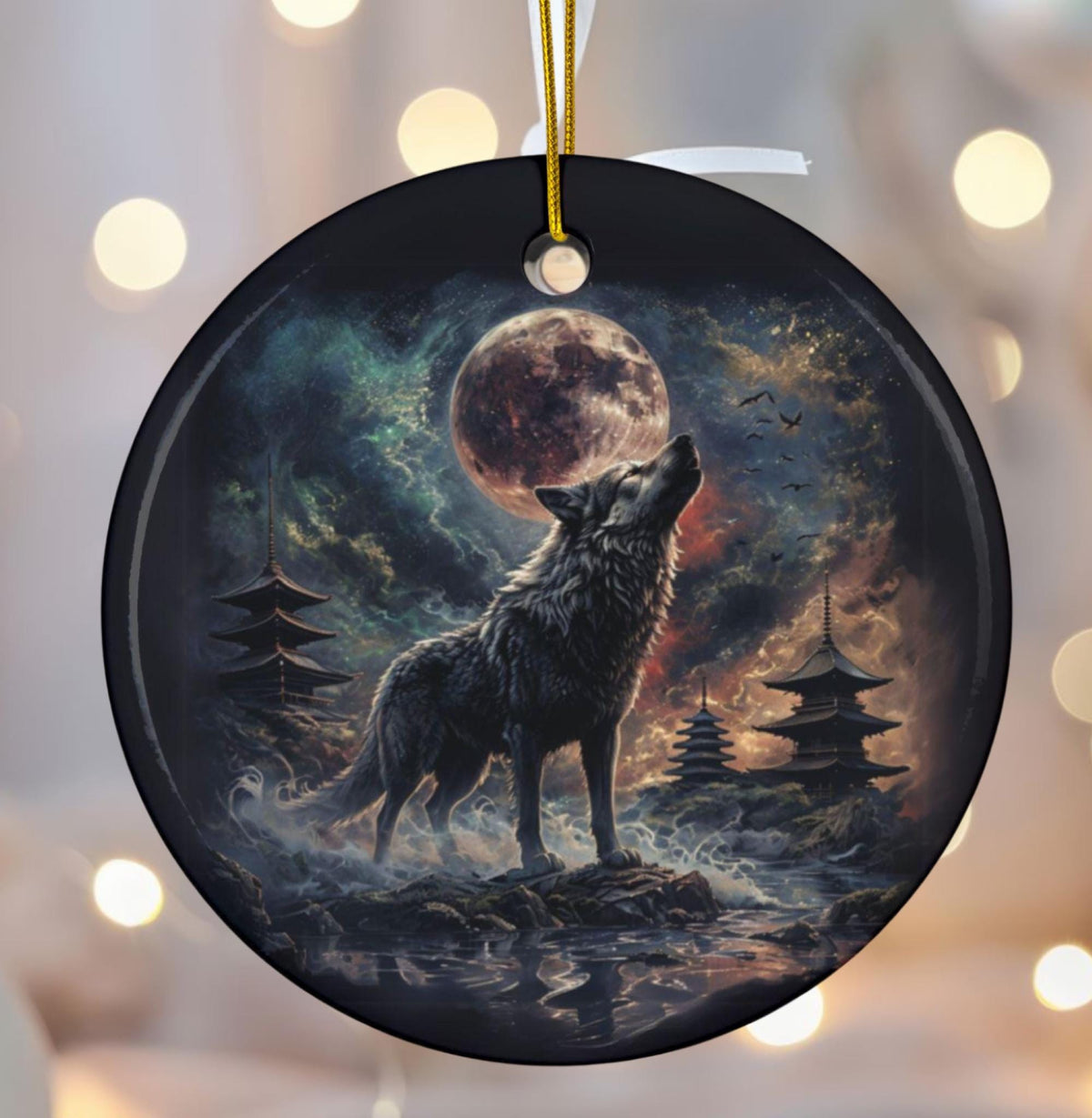Viking Norse Gift Idea for Pagan Bestie Yule Gift for the Holidays Wolf Christmas Ornament for Dad Spirit Animal Totem Yule Christmas Gift