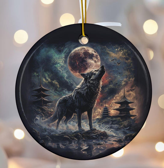 Viking Norse Gift Idea for Pagan Bestie Yule Gift for the Holidays Wolf Christmas Ornament for Dad Spirit Animal Totem Yule Christmas Gift