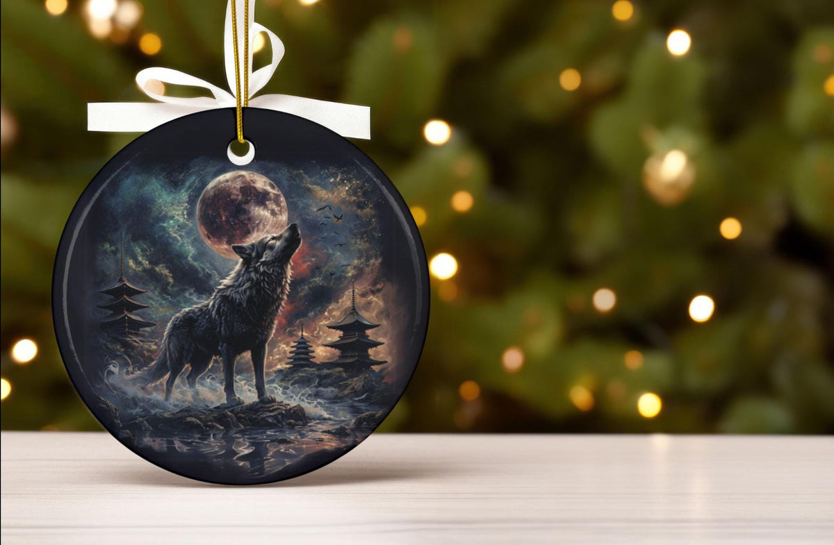 Viking Norse Gift Idea for Pagan Bestie Yule Gift for the Holidays Wolf Christmas Ornament for Dad Spirit Animal Totem Yule Christmas Gift