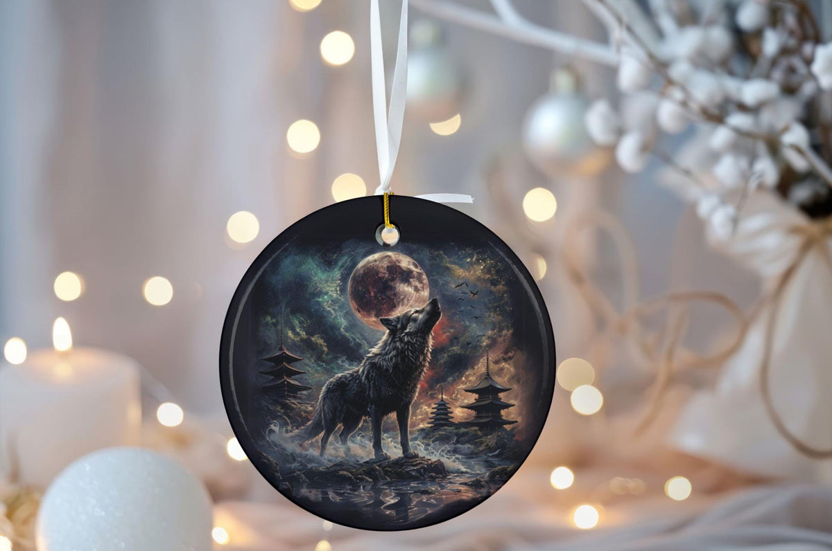 Viking Norse Gift Idea for Pagan Bestie Yule Gift for the Holidays Wolf Christmas Ornament for Dad Spirit Animal Totem Yule Christmas Gift
