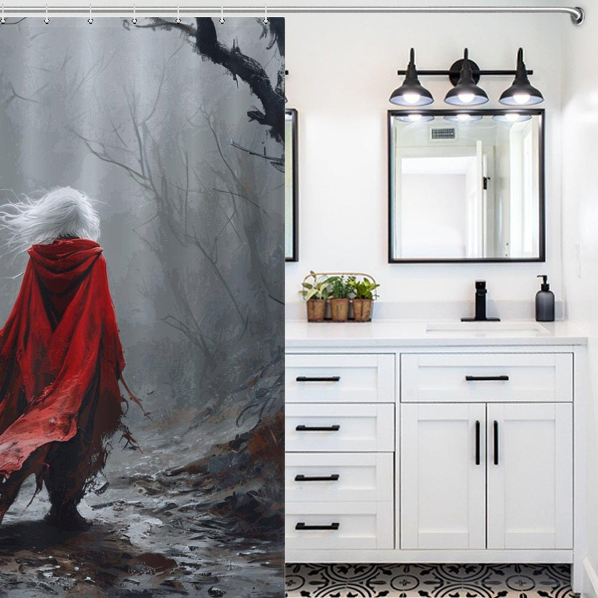 Mystical Dragon Shower Curtain: Sarah J Maas inspired Fantasy Art Decor