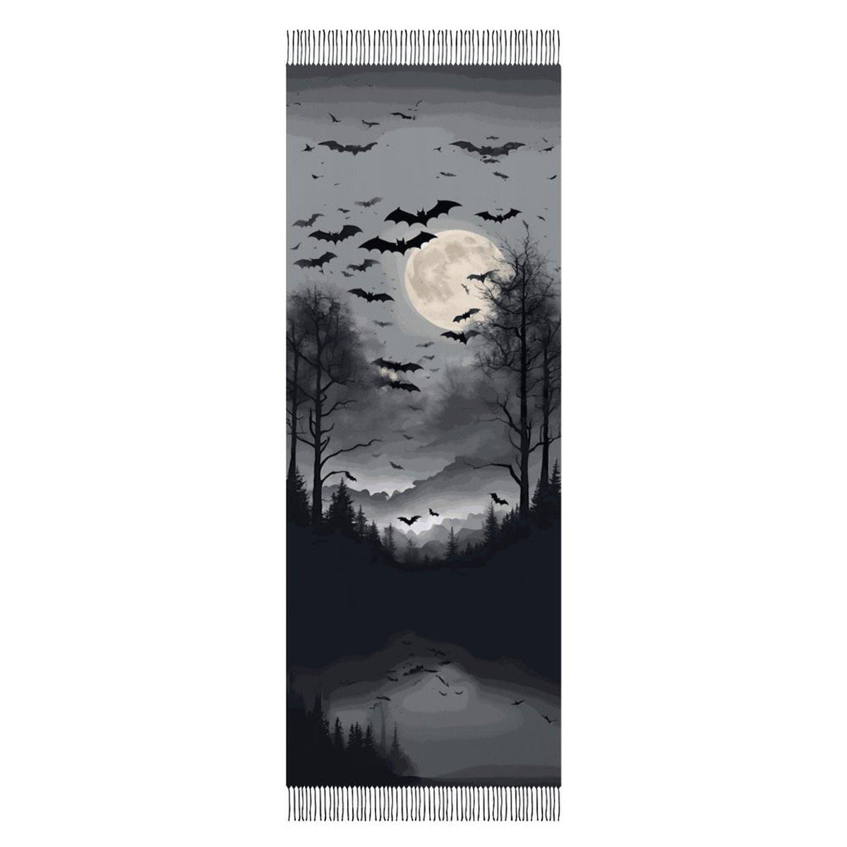Goth Girl 18th Birthday Gift for Witchy Mom Gothic Bat Scarf for Halloween Party Full Moon Soft Shawl Gótico Bat Cape Sorcière Witch Scarf