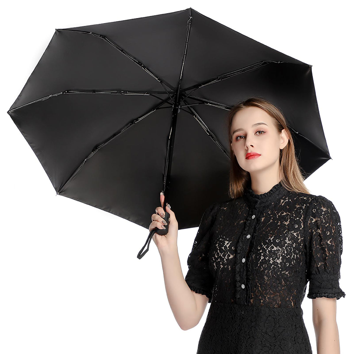 Birthday Umbrella Fantasy Lover Back to School Gift for Girl Fairytale Castle Auto Umbrella Mythical Landscape Unique Custom Rain Accessory