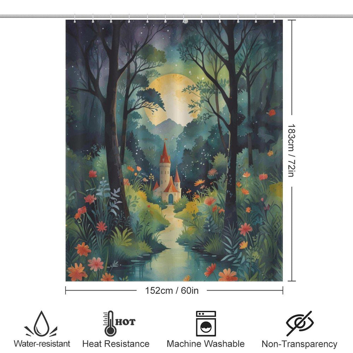 Enchanted Fairytale Castle Shower Curtain