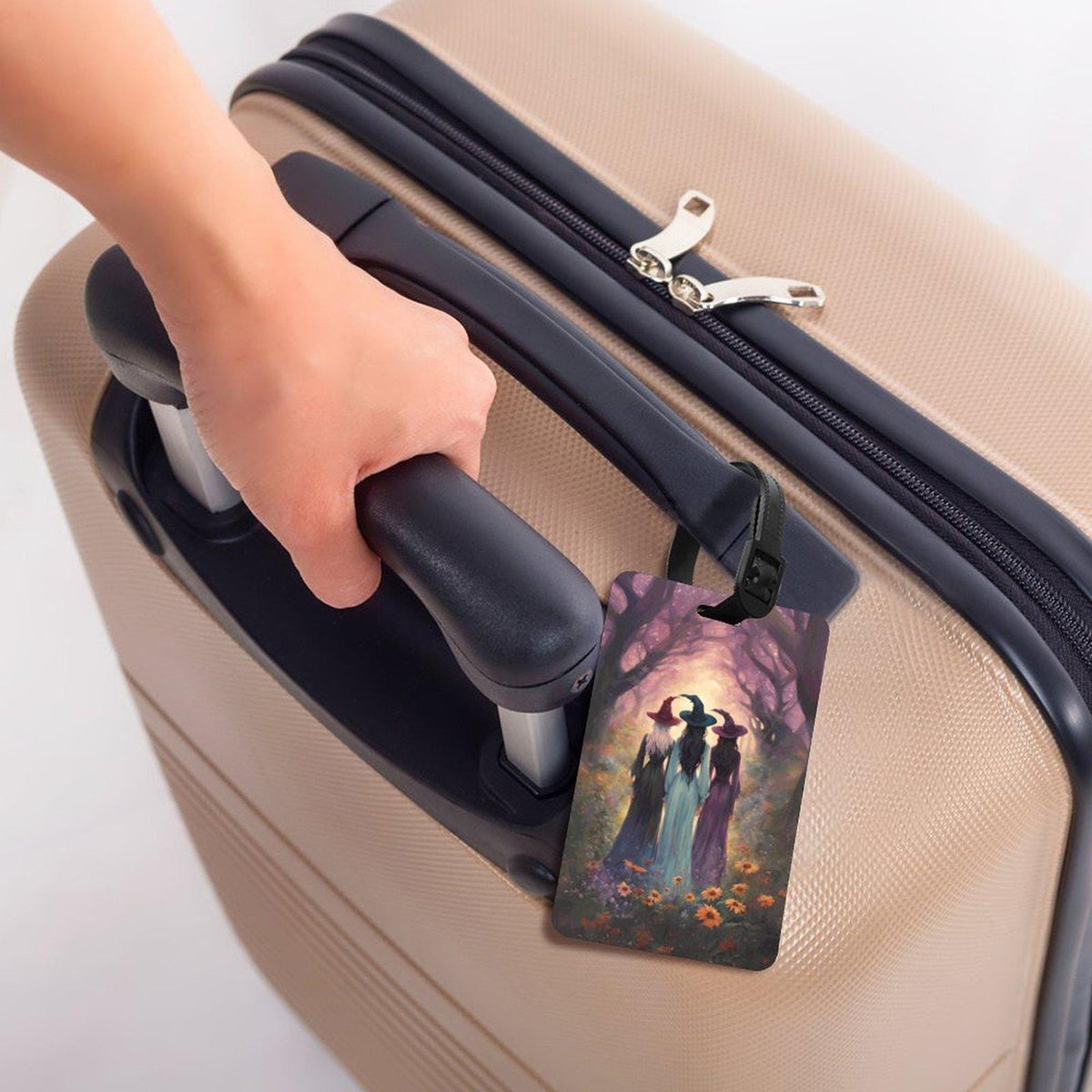 Witchcore Luggage Tag: Sisterhood of Witches, Personalized Witch Name Tag