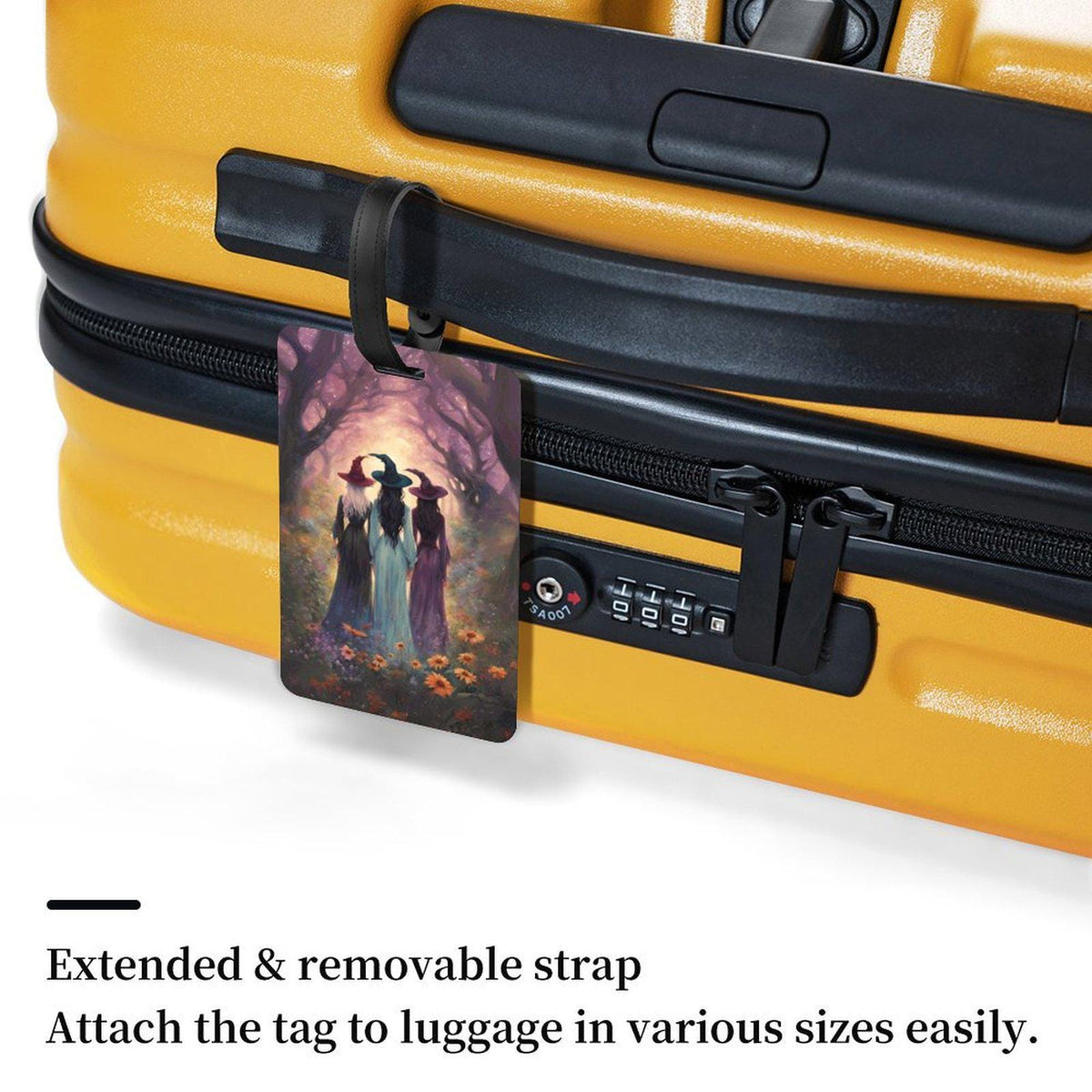 Witchcore Luggage Tag: Sisterhood of Witches, Personalized Witch Name Tag