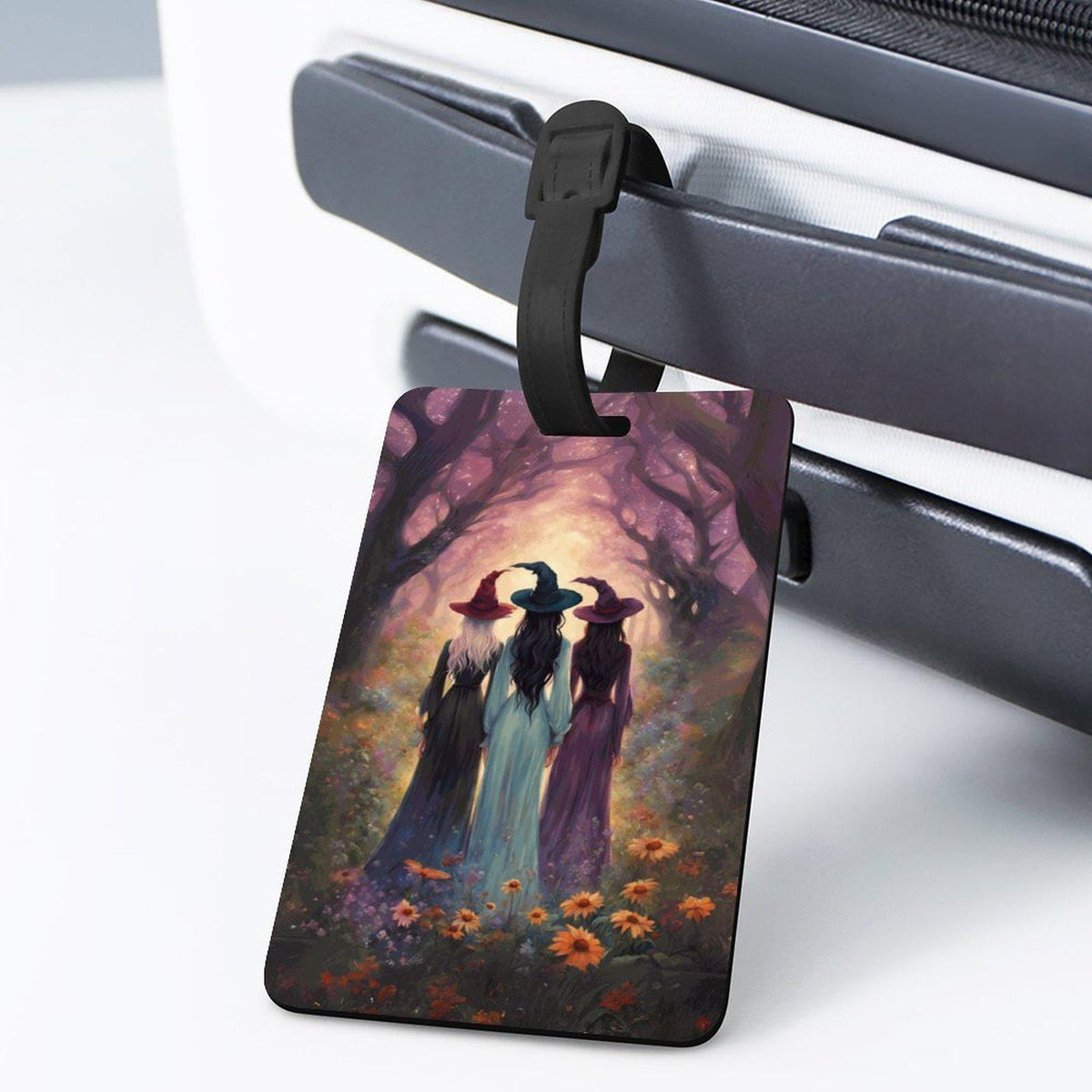 Witchcore Luggage Tag: Sisterhood of Witches, Personalized Witch Name Tag