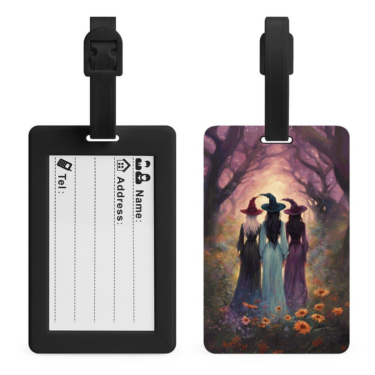 Witchcore Luggage Tag: Sisterhood of Witches, Personalized Witch Name Tag