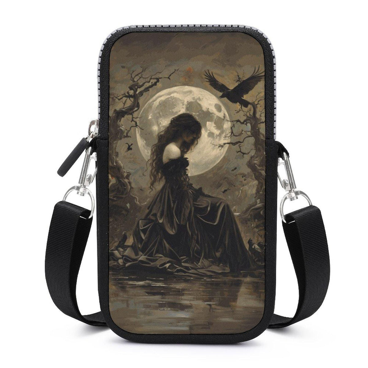 Morrigan Goddess Cell Phone Crossbody Bag: Mystical Irish Design