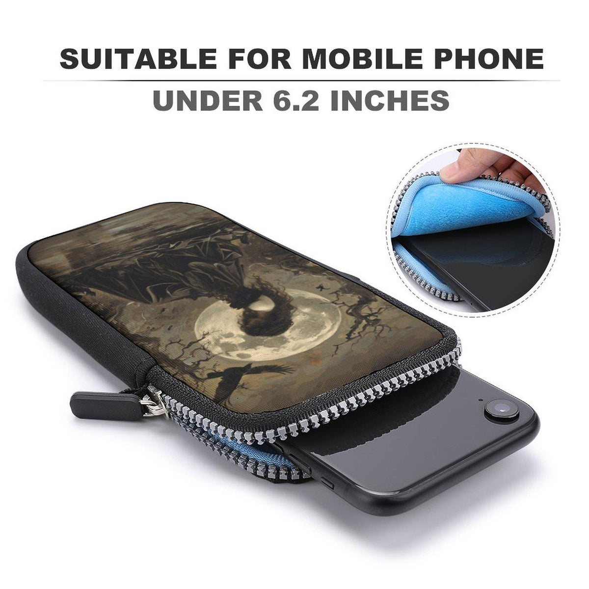 Morrigan Goddess Cell Phone Crossbody Bag: Mystical Irish Design
