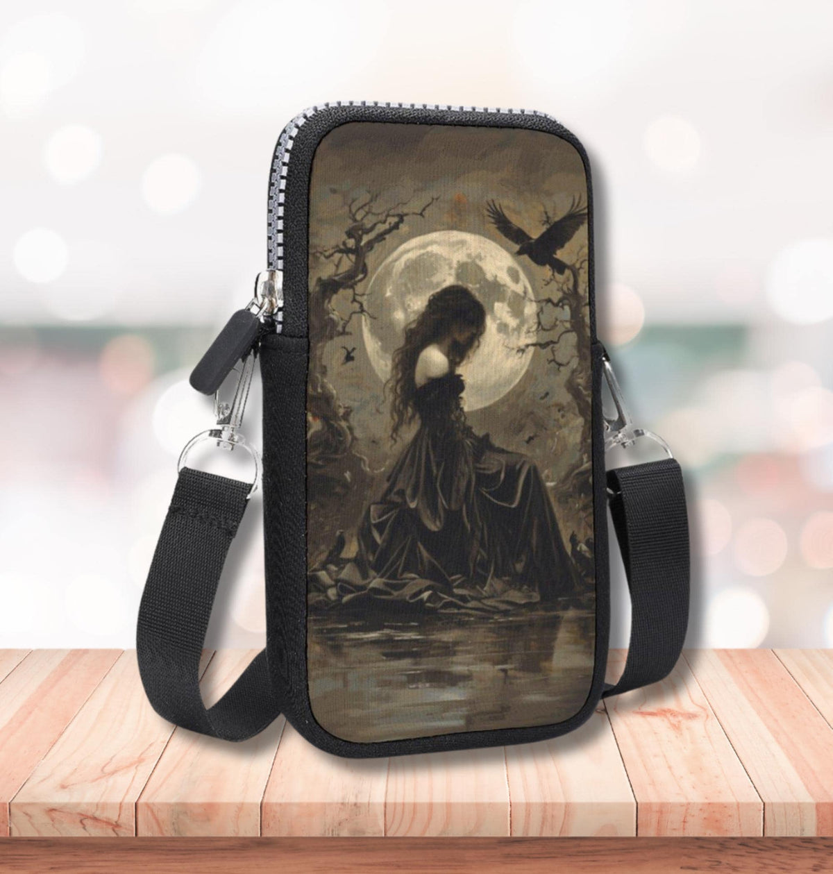 Morrigan Goddess Cell Phone Crossbody Bag: Mystical Irish Design