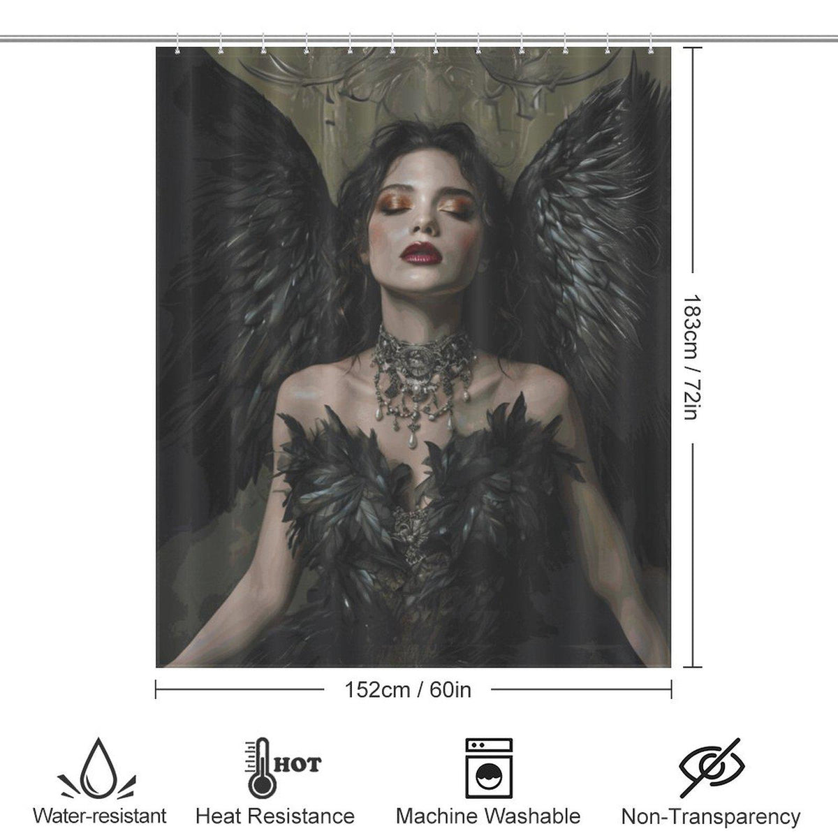 Goddess Lilith Shower Curtain: Witchy Whimsigoth Bathroom Decor