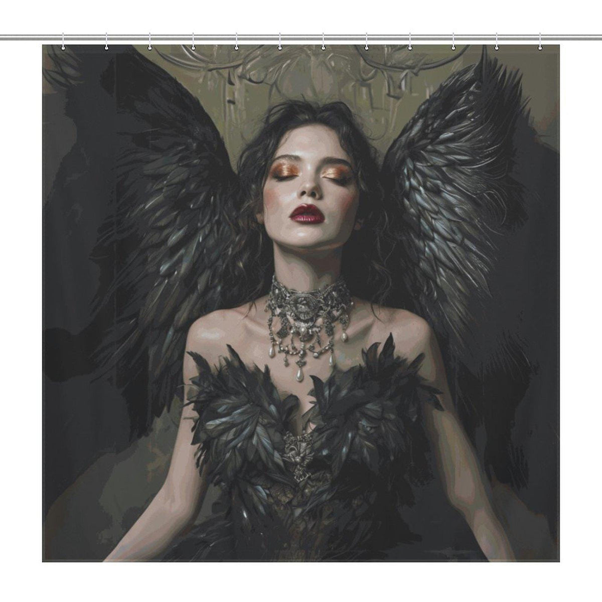 Goddess Lilith Shower Curtain: Witchy Whimsigoth Bathroom Decor