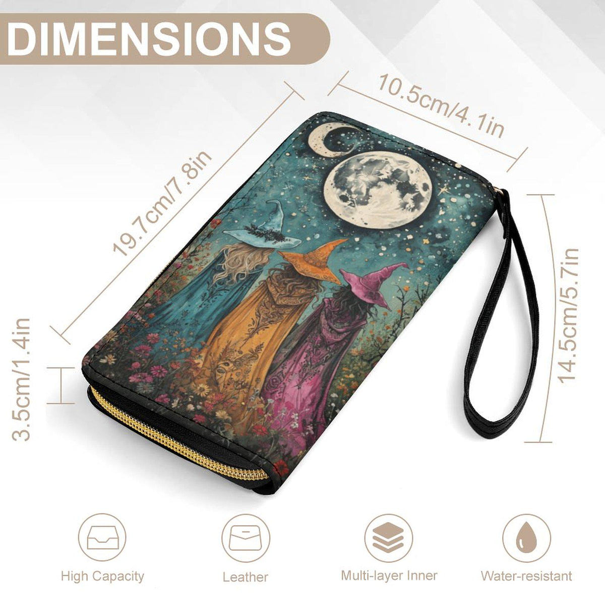 Sisterhood Witches Faux Leather Wallet with Wristlet Strap
