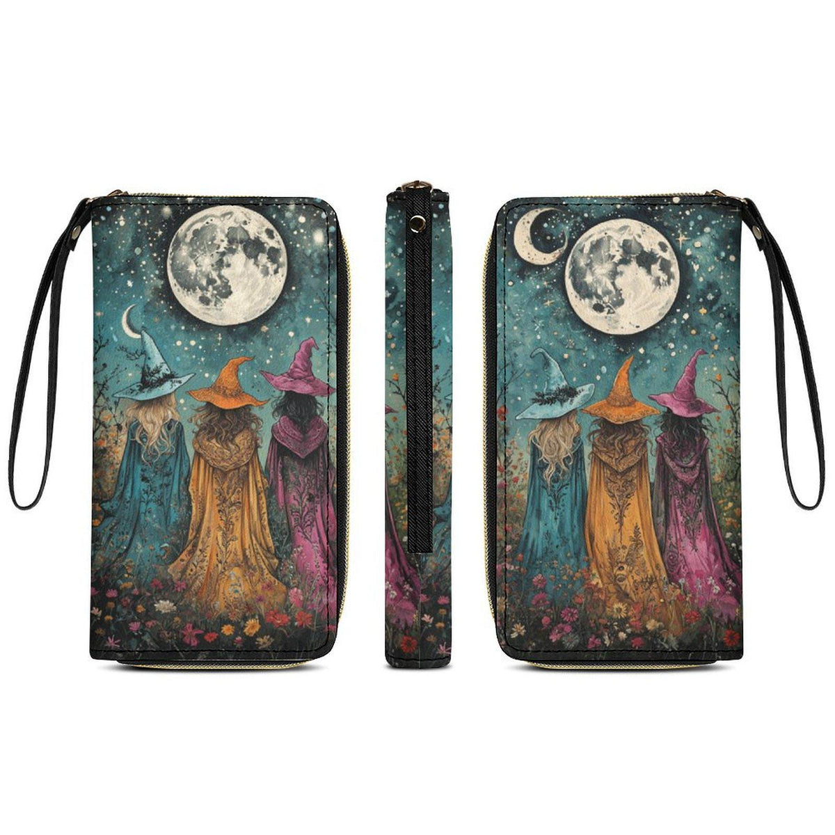 Sisterhood Witches Faux Leather Wallet with Wristlet Strap
