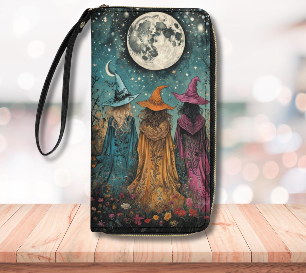 Sisterhood Witches Faux Leather Wallet with Wristlet Strap