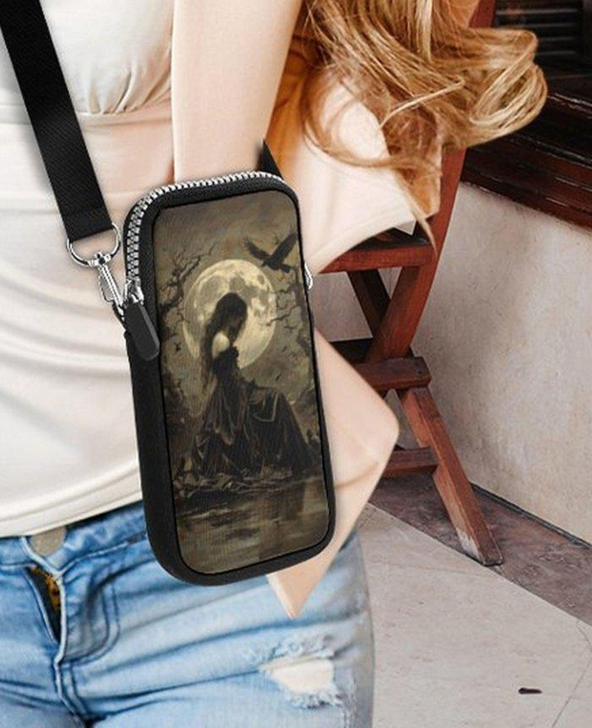Morrigan Goddess Cell Phone Crossbody Bag: Mystical Irish Design