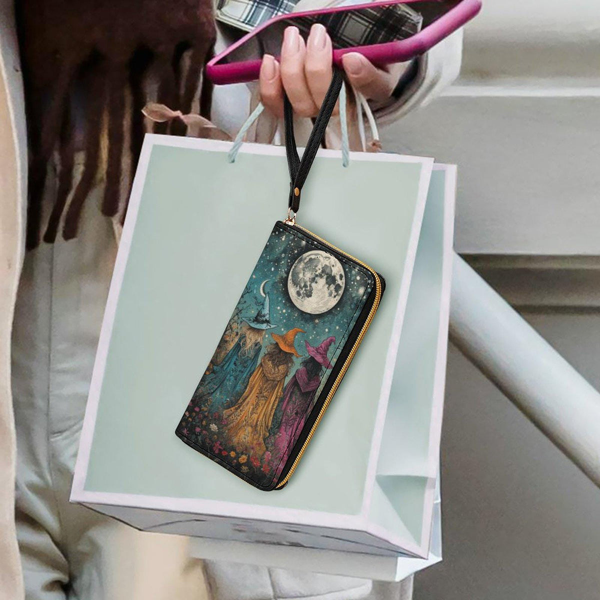 Sisterhood Witches Faux Leather Wallet with Wristlet Strap