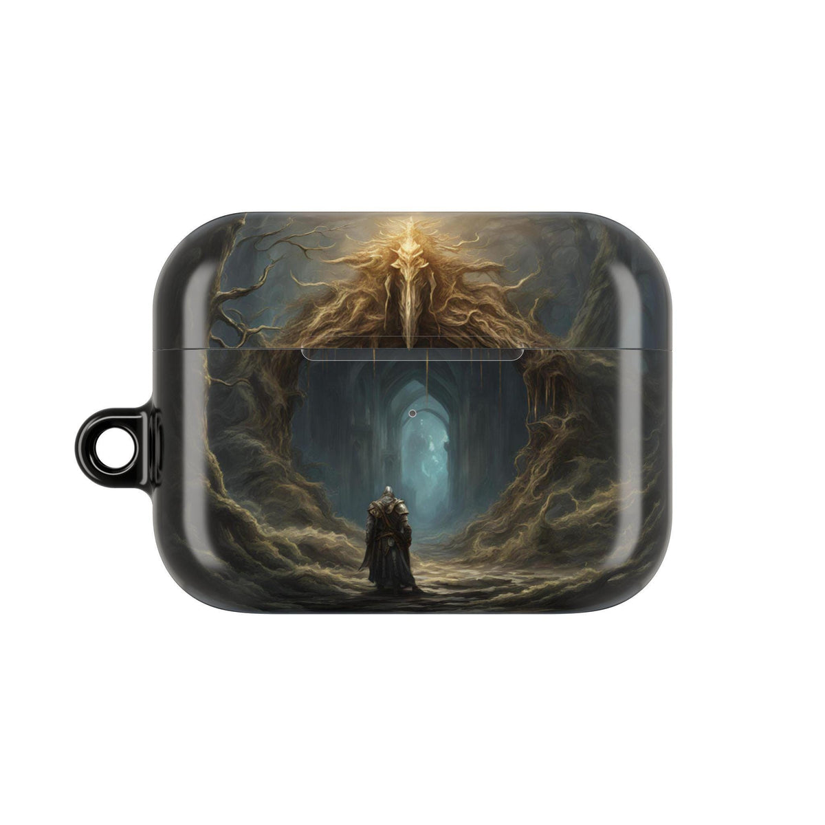 Elden Ring AirPod Case Fantasy Art Earbud Holder for Gamer Fantasy Art Magical Scene Earbud Holder Gift for Gamer Dragonborn Geeky Accessory