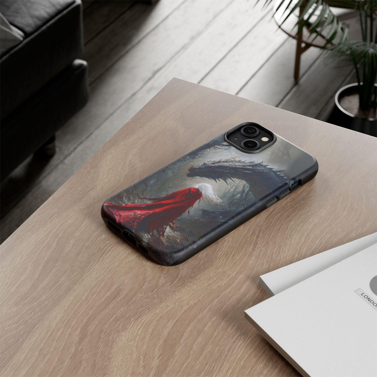 ACOTAR Dragon iPhone Tough Case: Sarah J Maas Inspired Fantasy Art Phone Cover