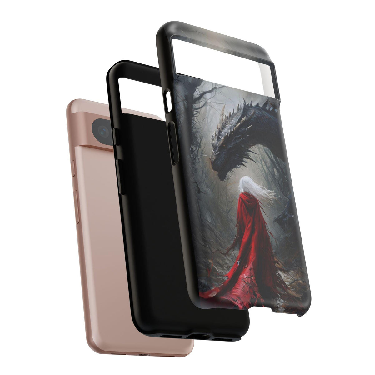 Great Throne of Glass Booktock Lover Gift Idea Romantasy Google Pixel Case Dragon & Warrior Sarah J Maas Inspired Fantasy Phone Case Cover