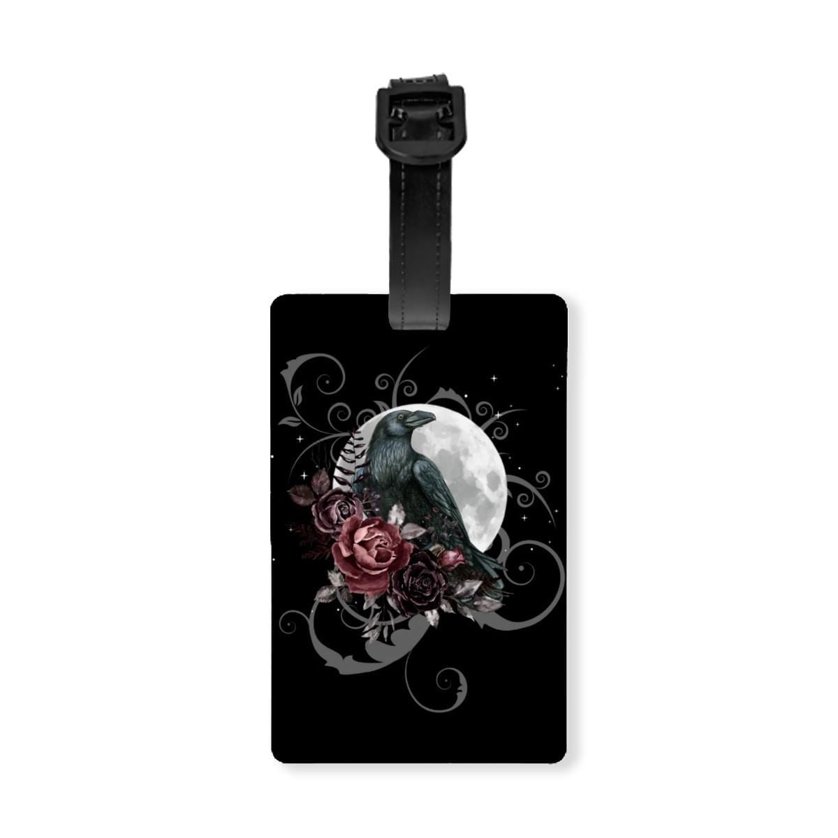 Gothic Travel Halloween Luggage Accessory Giftforher Mystical Crow Suitcase Tag Dark Academia Witch Essentials For the Holidays Solstice