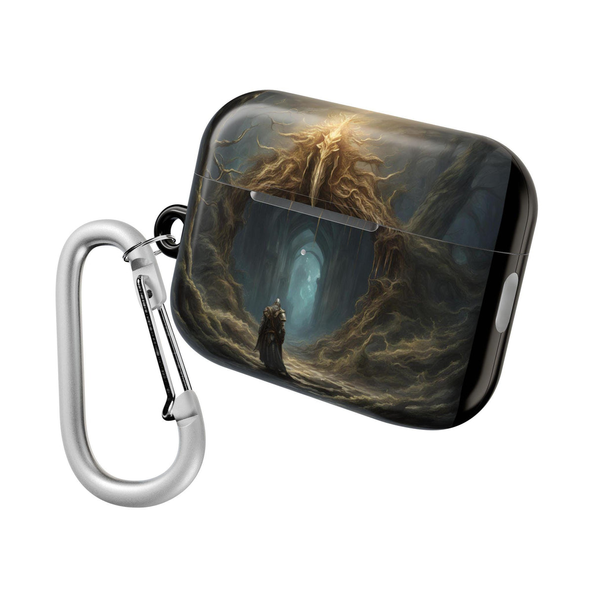 Elden Ring AirPod Case Fantasy Art Earbud Holder for Gamer Fantasy Art Magical Scene Earbud Holder Gift for Gamer Dragonborn Geeky Accessory