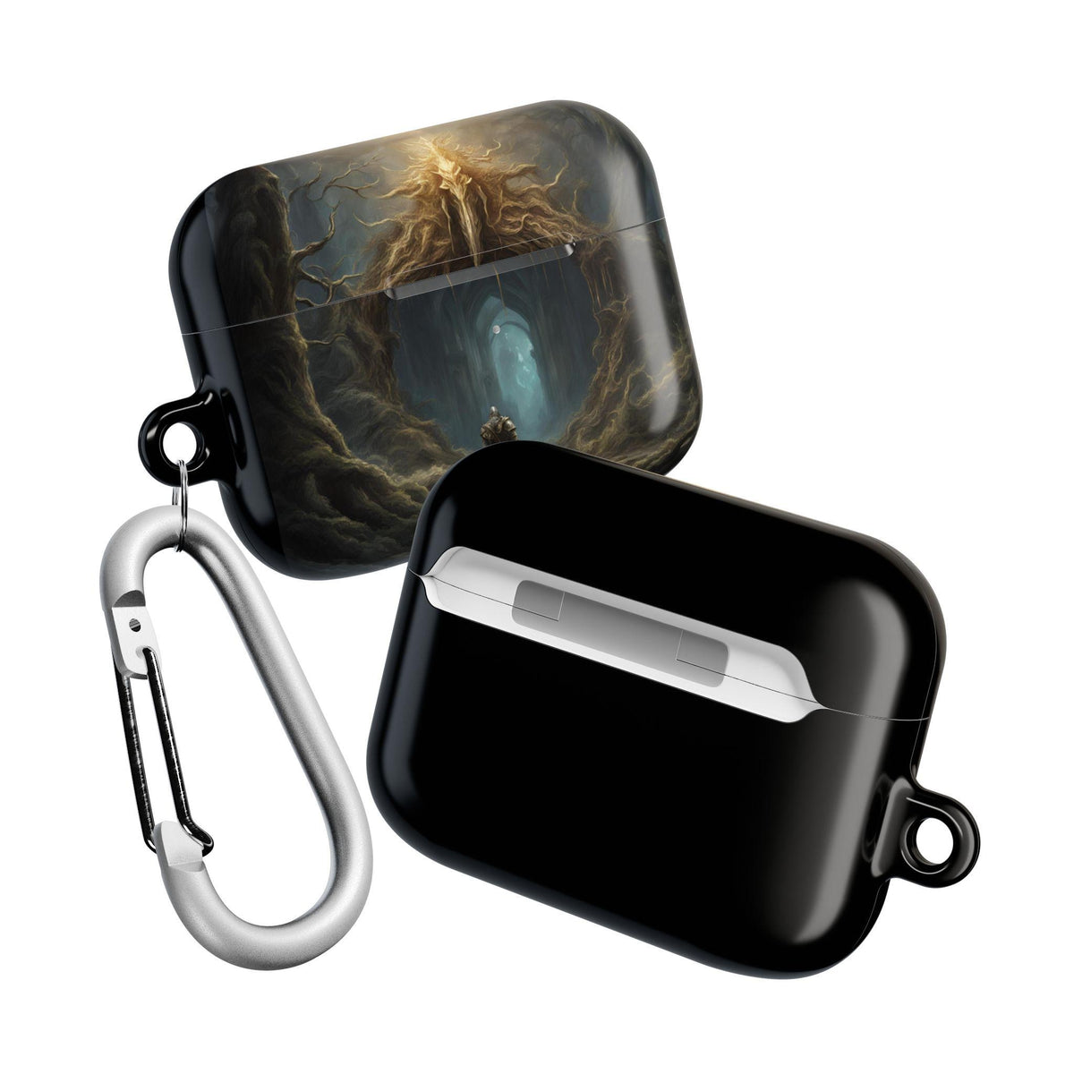 Elden Ring AirPod Case Fantasy Art Earbud Holder for Gamer Fantasy Art Magical Scene Earbud Holder Gift for Gamer Dragonborn Geeky Accessory