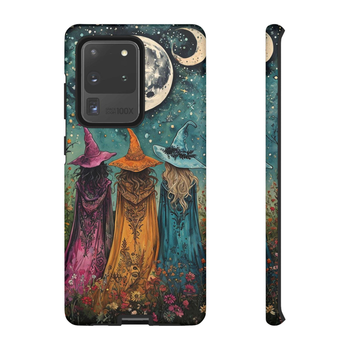 Three Witches Halloween Samsung Phone Case: Mystical Moon Design