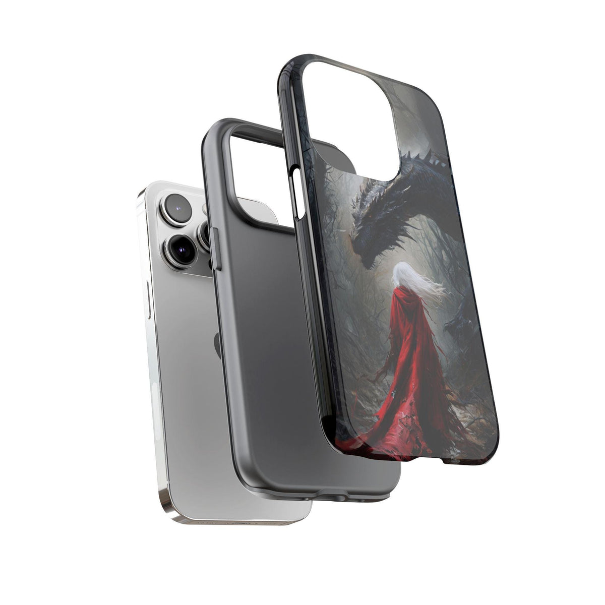ACOTAR Dragon iPhone Tough Case: Sarah J Maas Inspired Fantasy Art Phone Cover